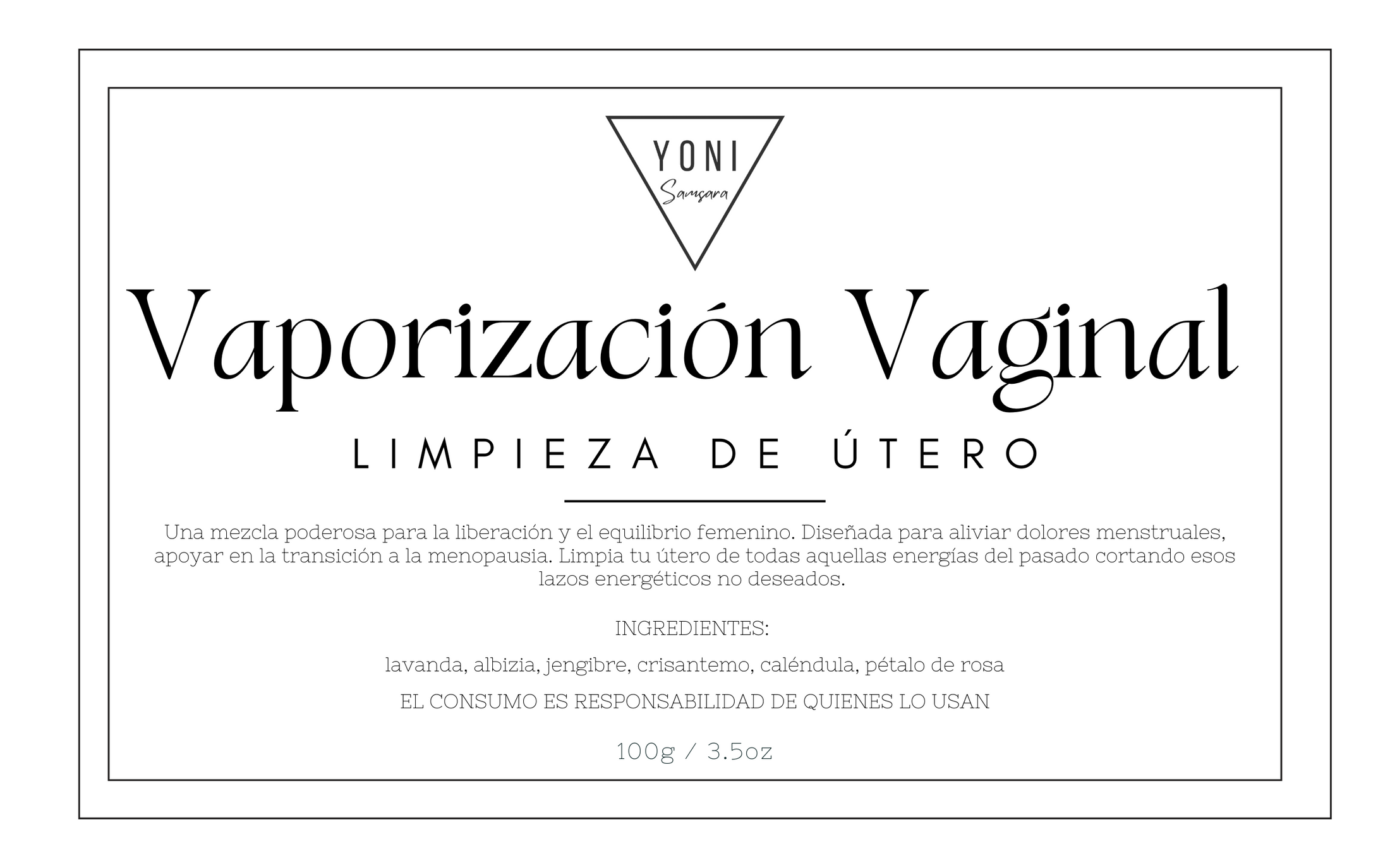 Vaporización Uterina- Limpieza de Útero 100g